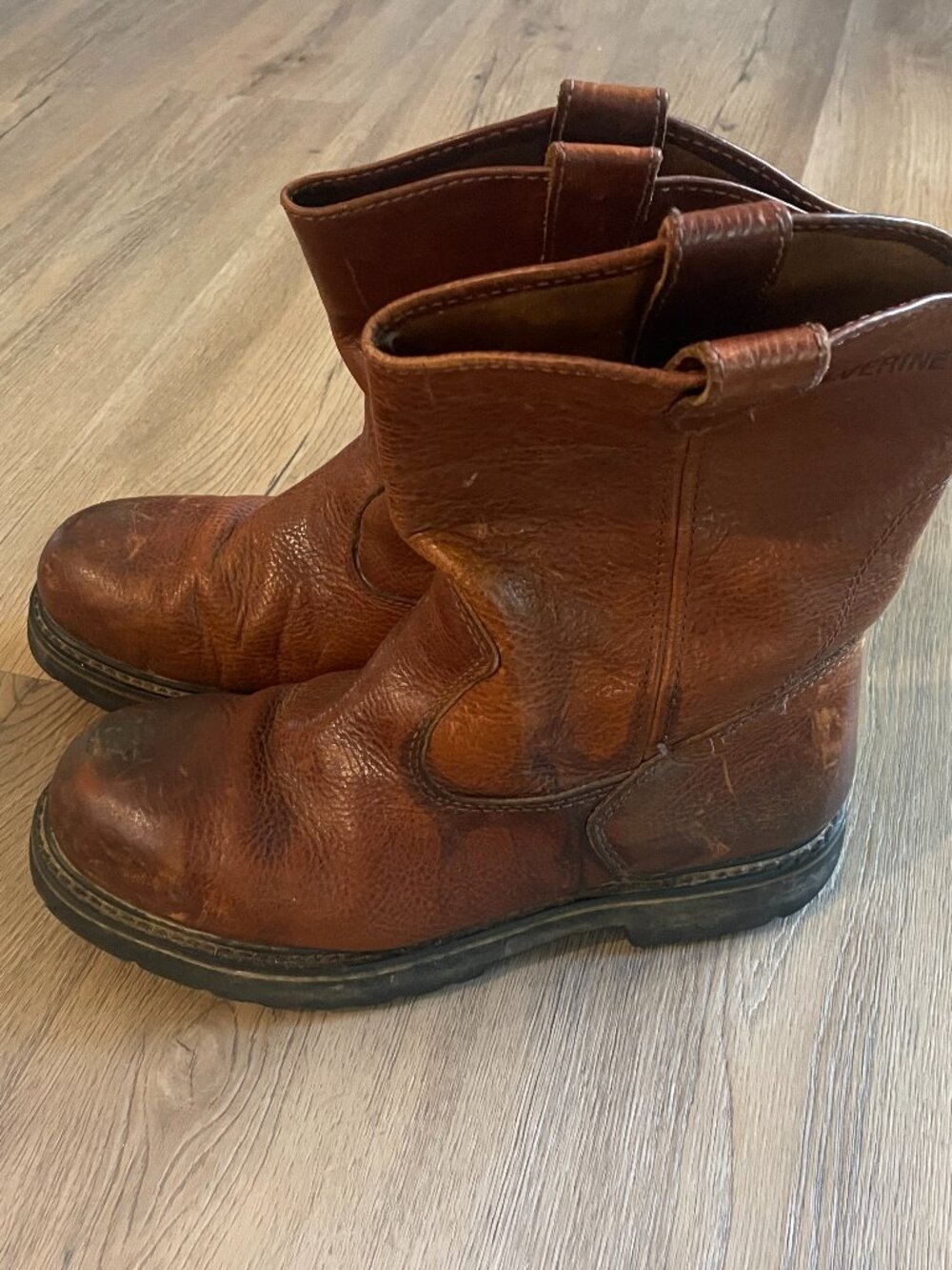Wolverine Men's Brown Leather Steel Toe Calf Boots F2413-05 Size: 10 Work Boots!